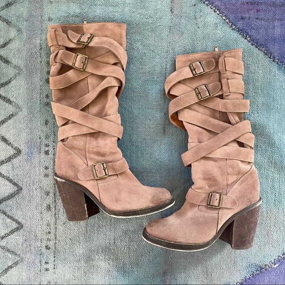 Jeffery Campbell - Mission Suede Buckled Tall Boots - Picture 3 of 10